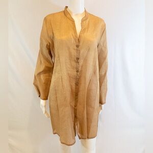 Eileen Fisher Gold Metallic Shimmery Tunic - Large- EUC